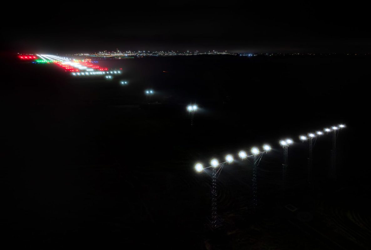 Airport Approach Lights © Leo Hillier