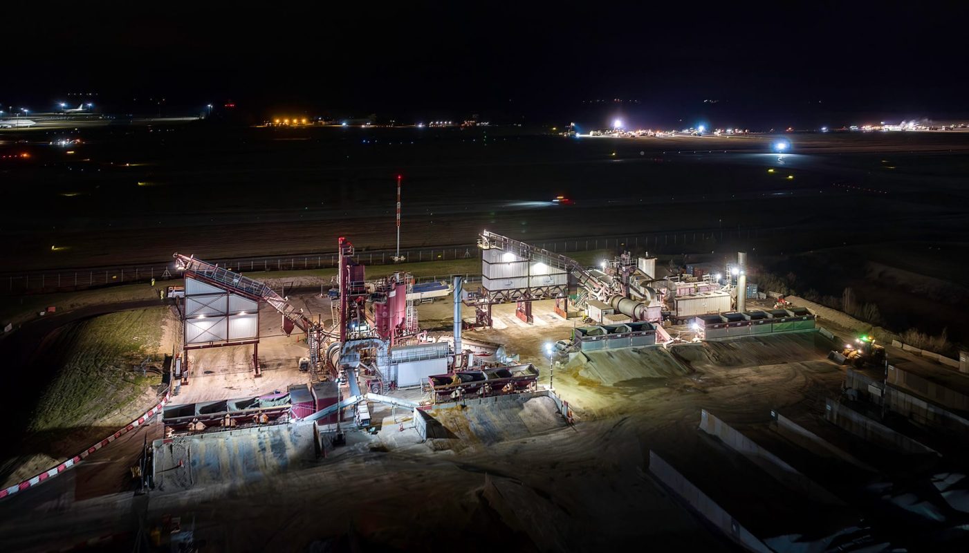 Asphalt Batching Plants at Airport Drone Photo © Leo Hillier