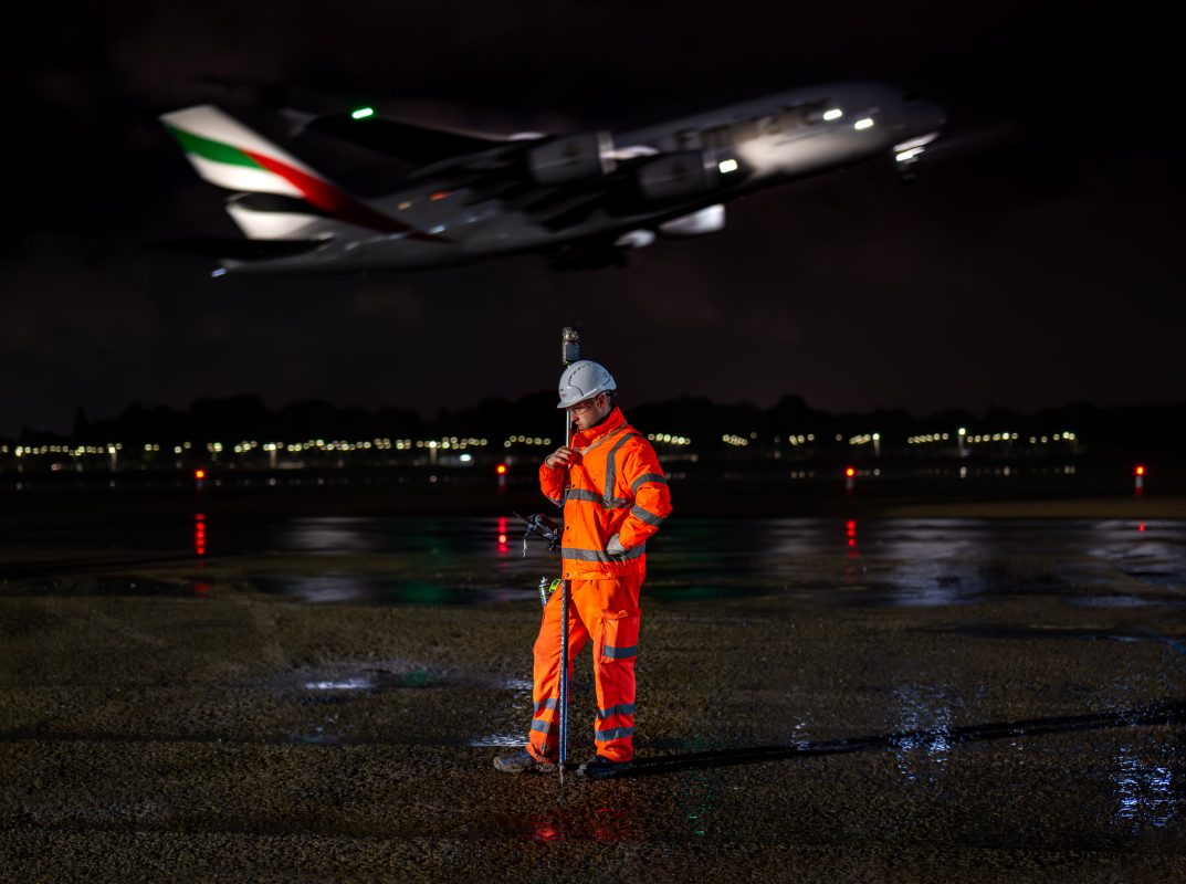 Surveyor at Gatwick Airport © Leo Hillier